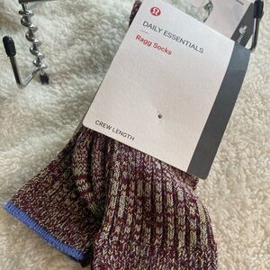 Lululemon Daily Essential Ragg Sock Crew Length DLML/BLML size S NWT